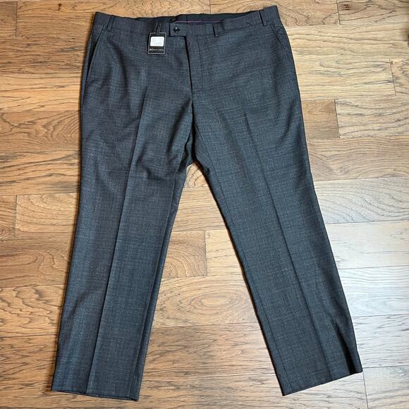 Jack Victor Croft Model Men's Wool Blend‎ Dress Black Pants 46W x 32L - Picture 1 of 5